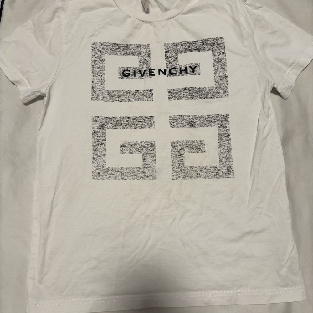 Givenchy Kids White and Gray Logo Tee